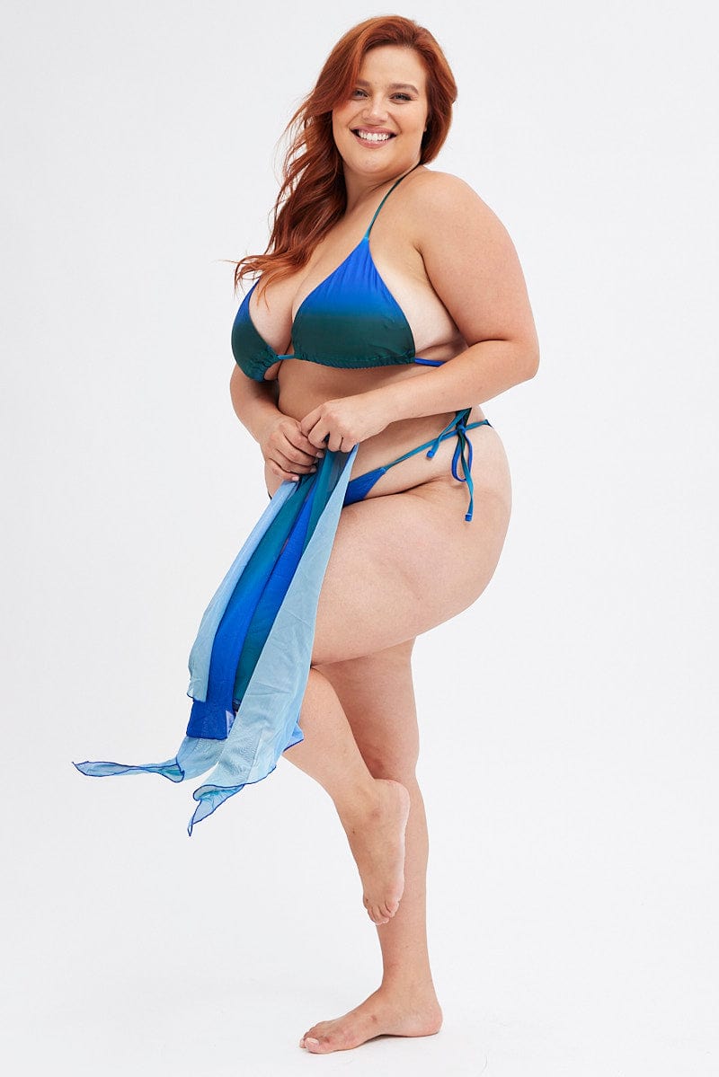 Blue Tie Side Bikini Set for YouandAll Fashion