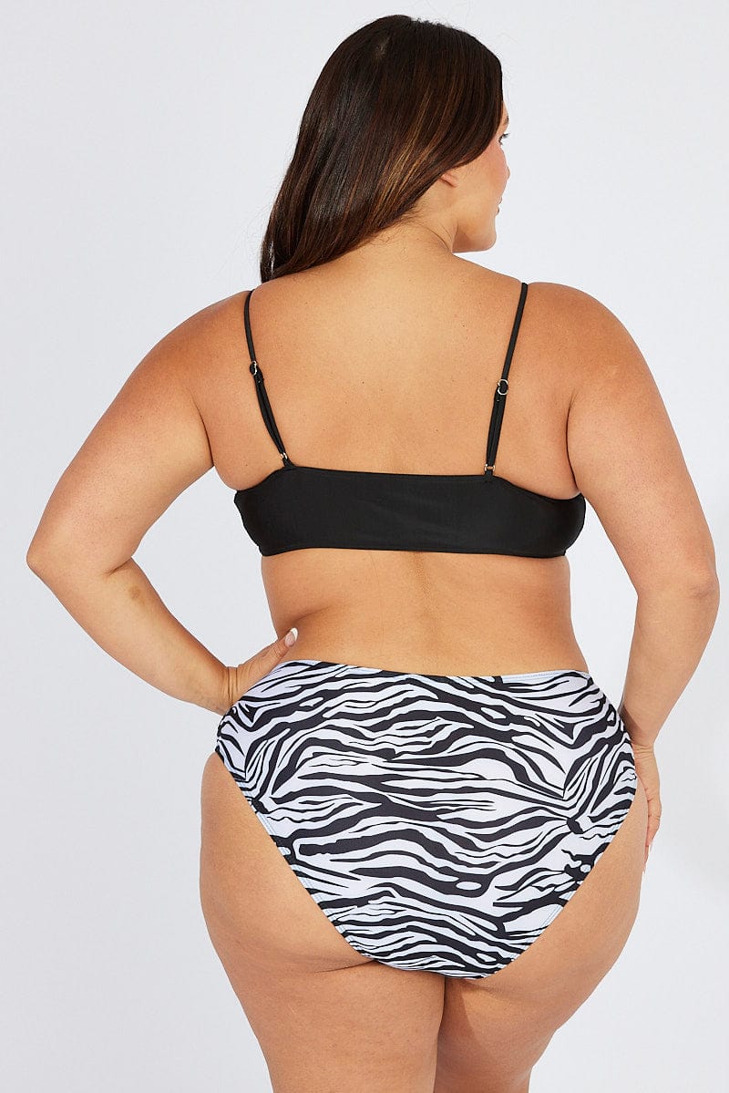 Black Animal Print Cut Out Bikini Set for YouandAll Fashion
