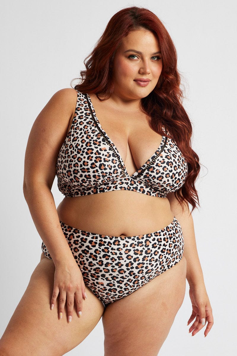 Brown Animal Print High Rise Bikini Set for YouandAll Fashion