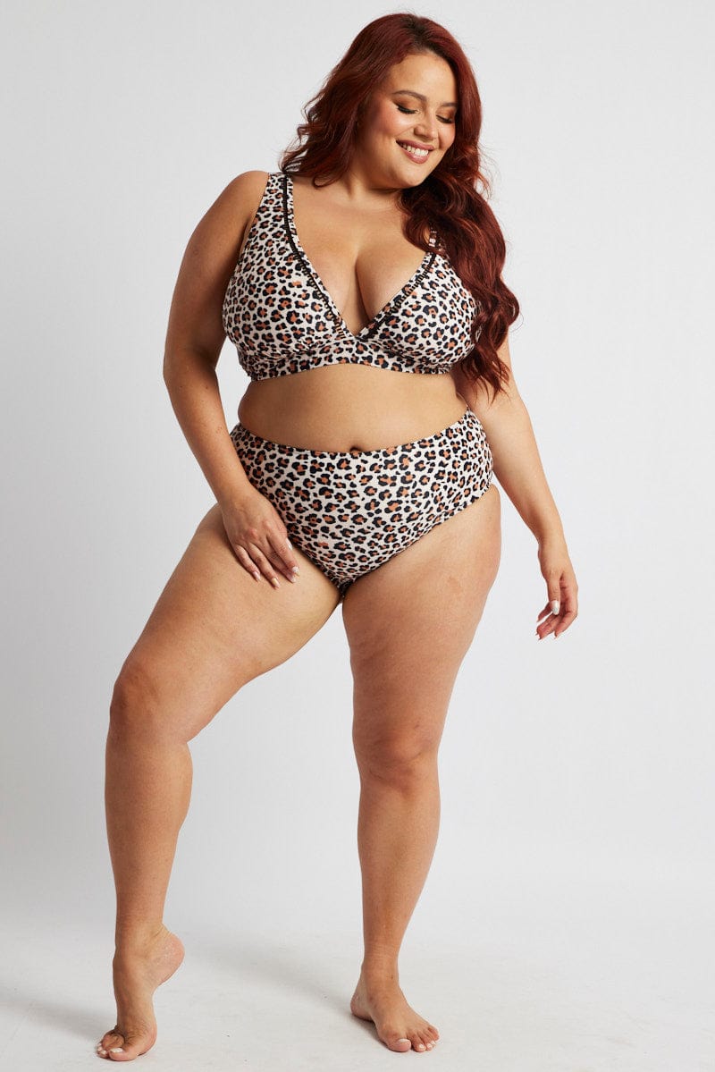 Brown Animal Print High Rise Bikini Set for YouandAll Fashion