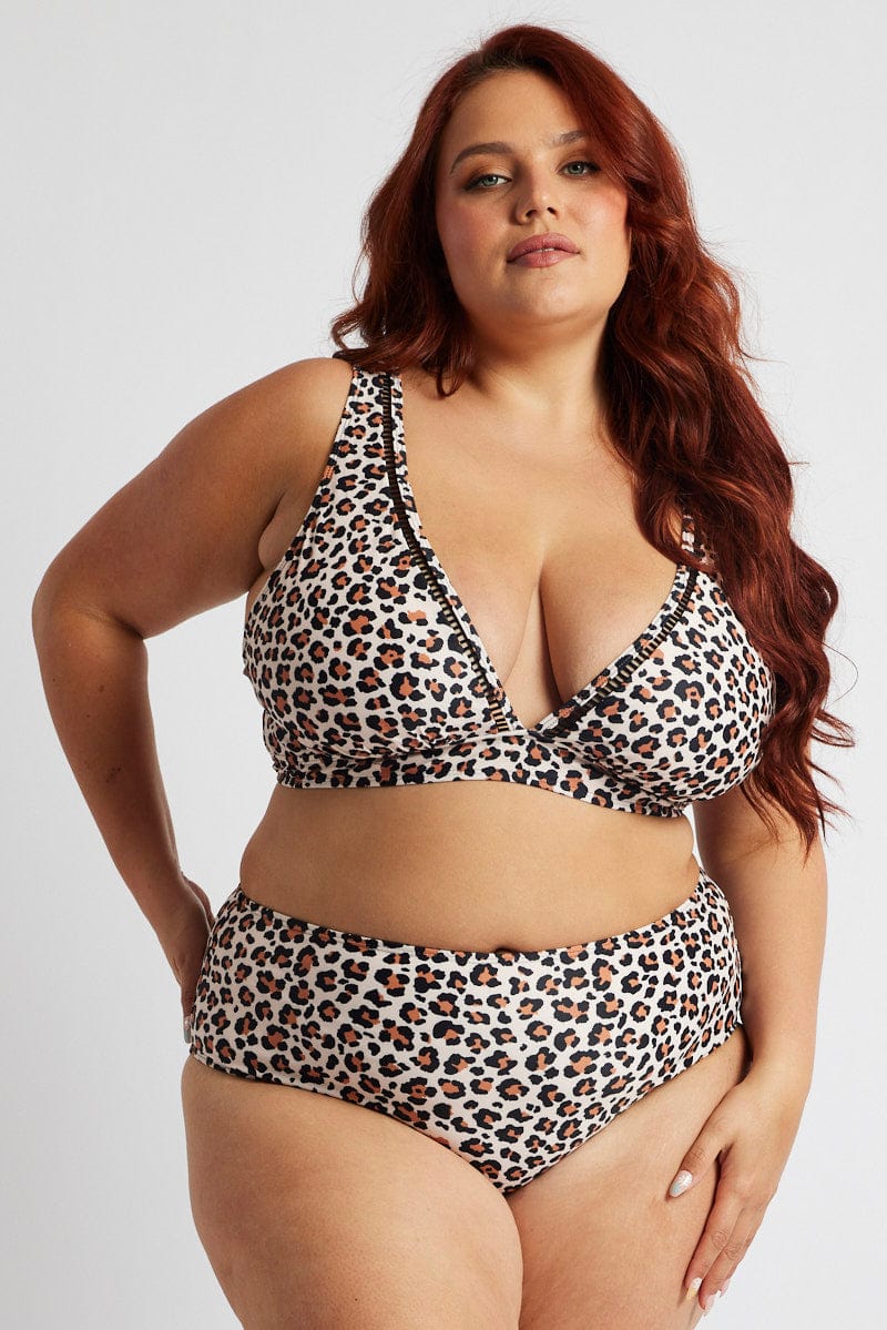 Brown Animal Print High Rise Bikini Set for YouandAll Fashion