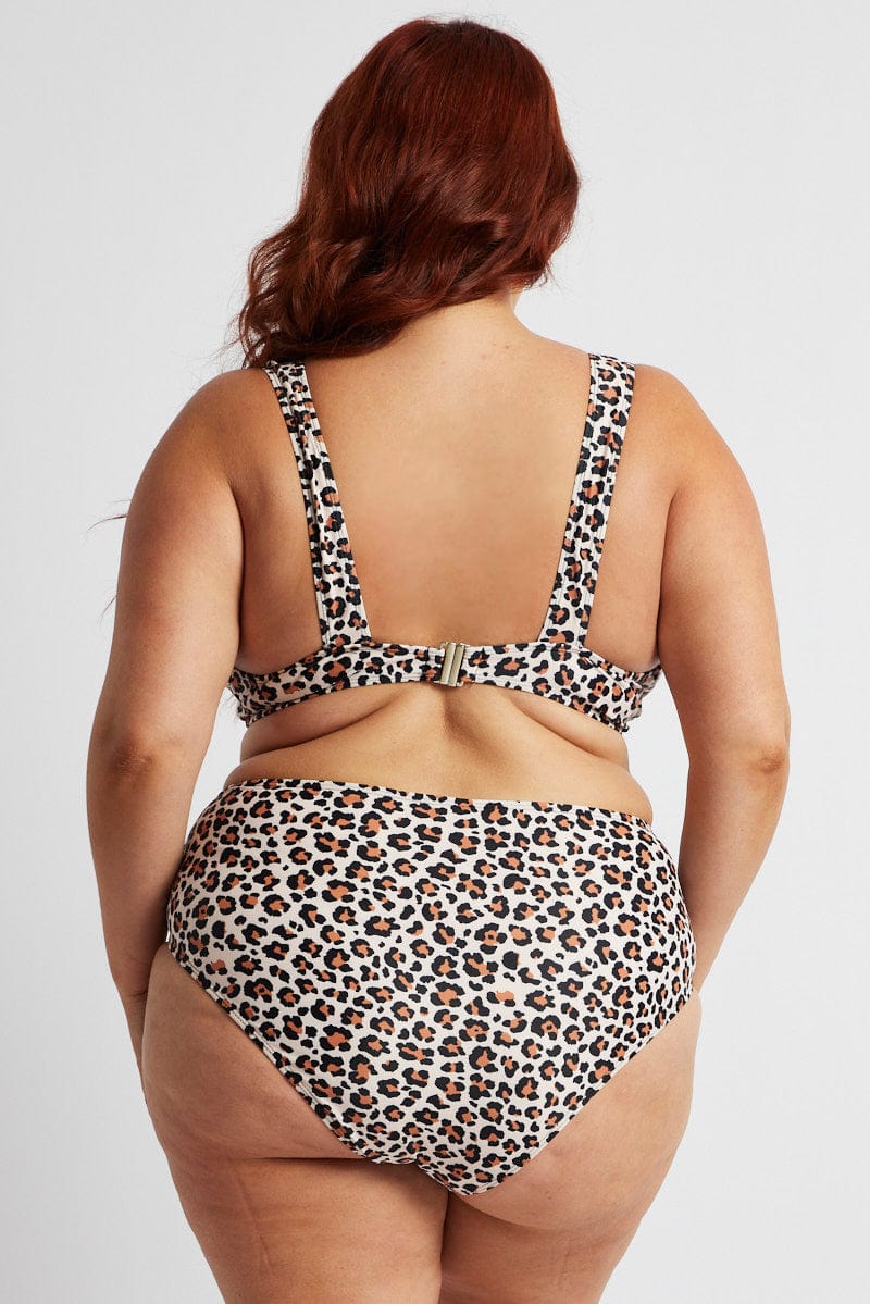 Brown Animal Print High Rise Bikini Set for YouandAll Fashion