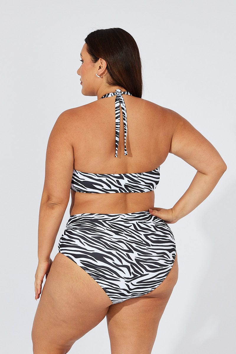 Black Animal Print Ring Detail Bikini Set for YouandAll Fashion