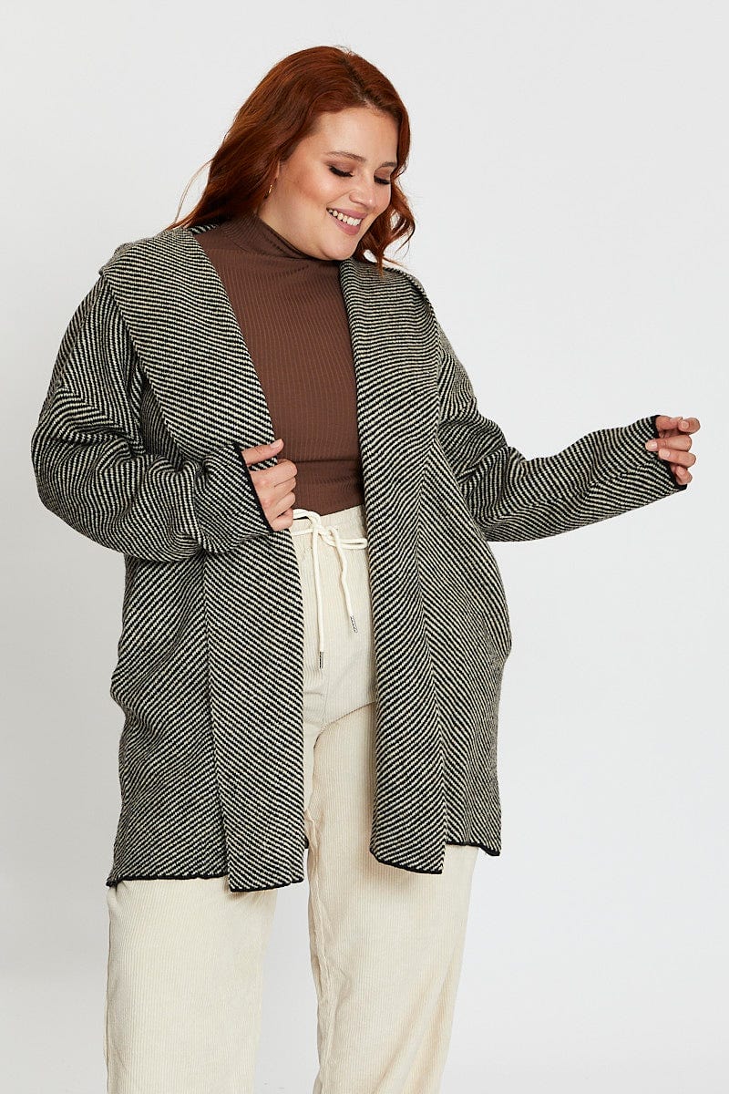 Grey Hoodied Cardigan For Women By You And All