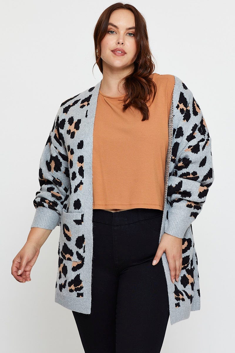 Womens Cardigan Plus Size Leopard Print Cardigan Leopard Print