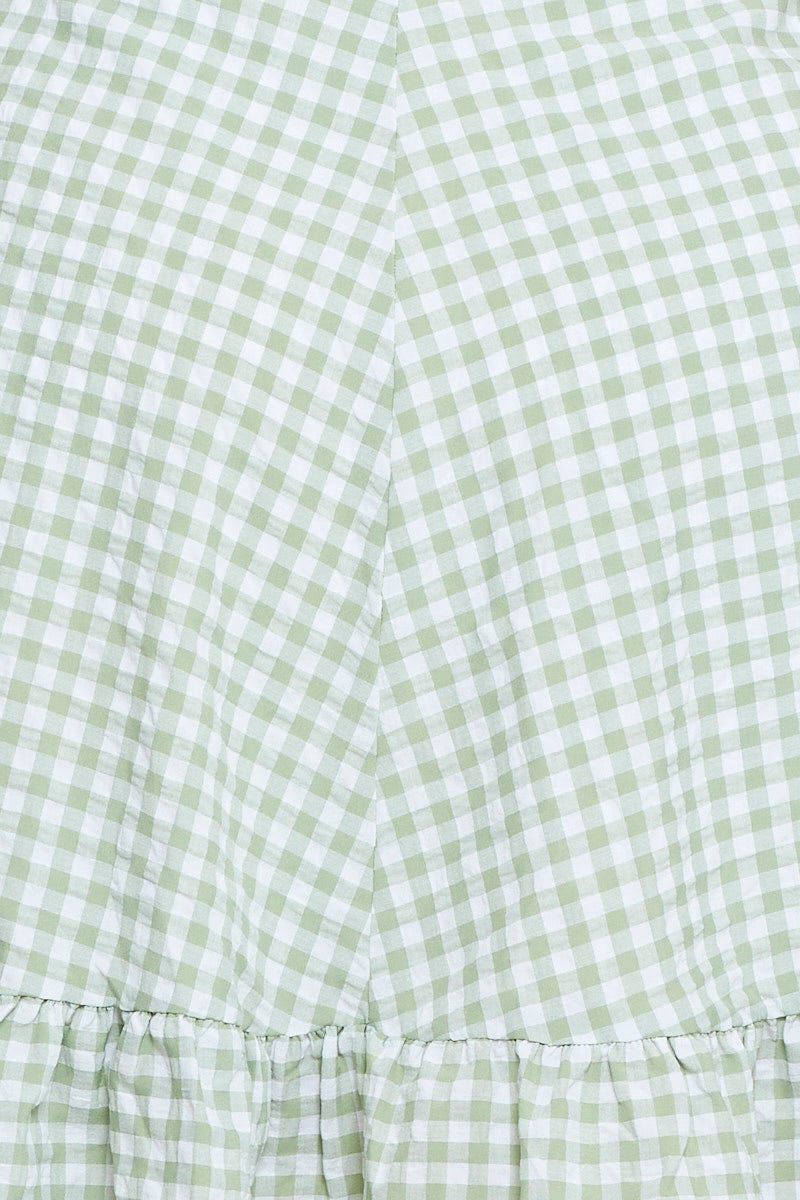 Check Skater Dress Short Sleeve Shirred For Women By You And All