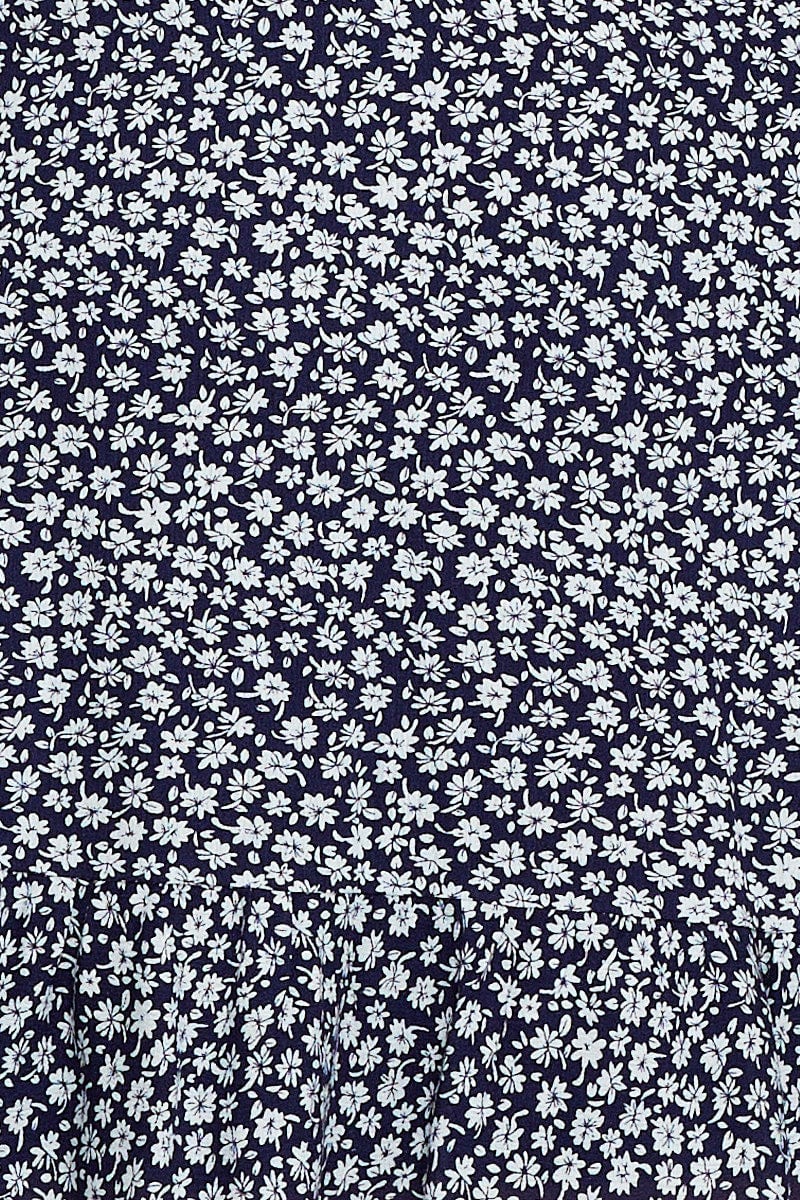 Floral Prt Skater Dress Short Sleeve Ruffle Hem For Women By You And All