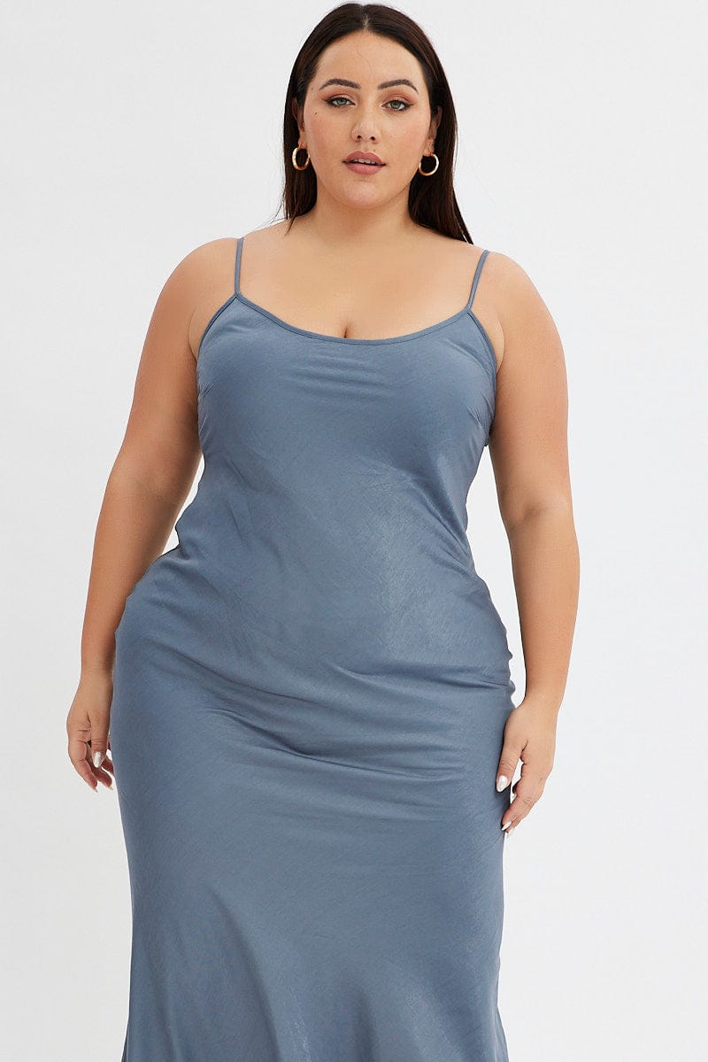 Grey Slip Dress Sleeveless Maxi for YouandAll Fashion