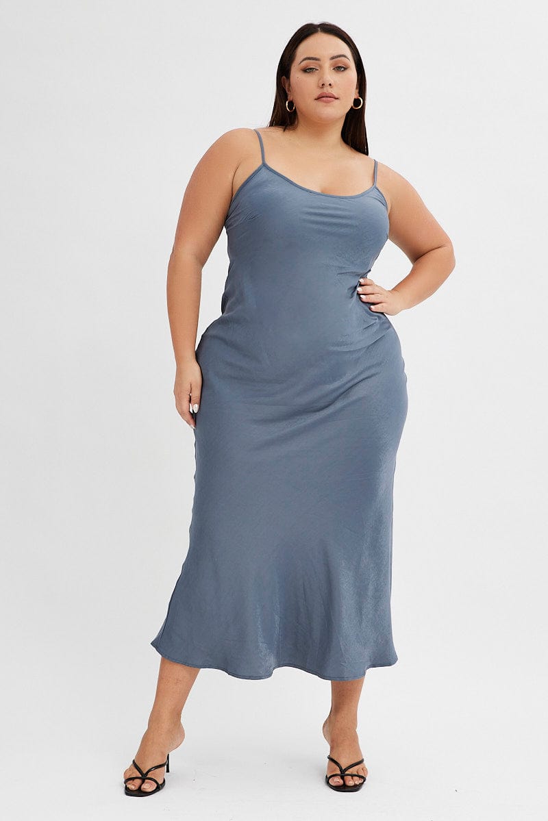 Grey Slip Dress Sleeveless Maxi | You & All Grey Slip Dress Sleeveless Maxi | You & All