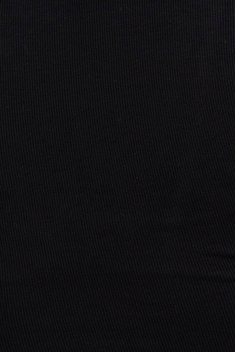 Black Wrap Dress Rib Jersey Tie Waist Knee Length for YouandAll Fashion