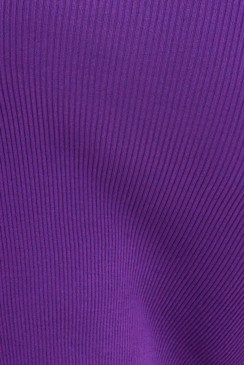 Purple Knit Dress Short Sleeve Midi for YouandAll Fashion