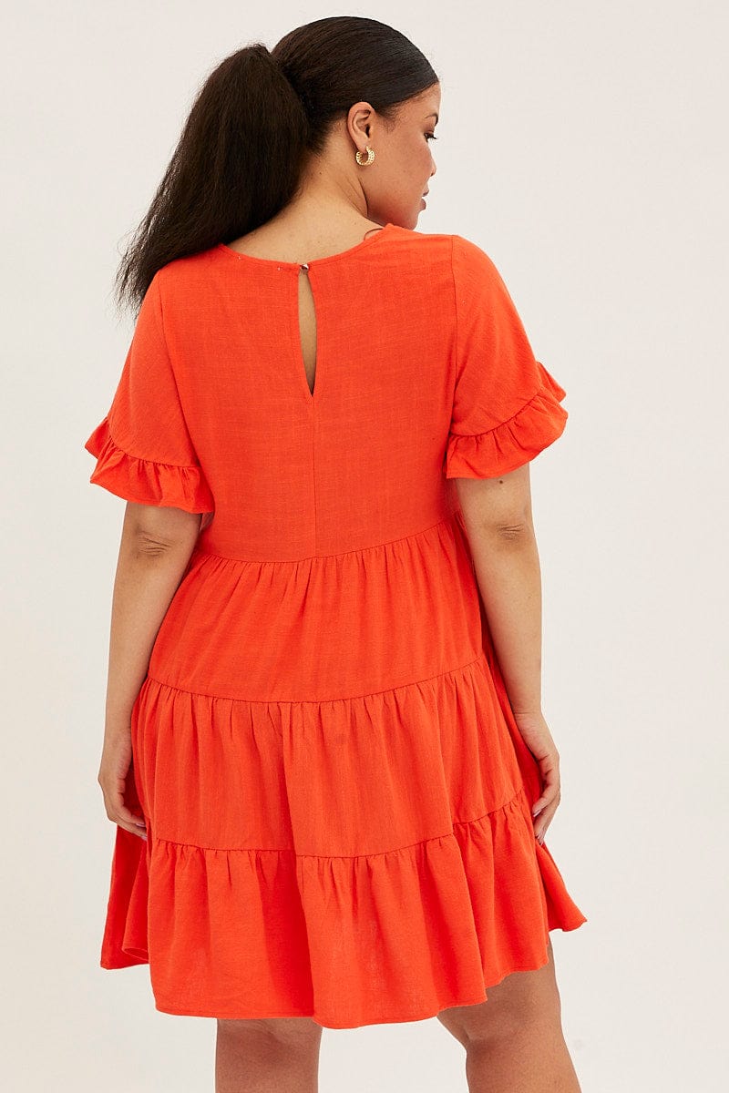 Orange smock hot sale dress