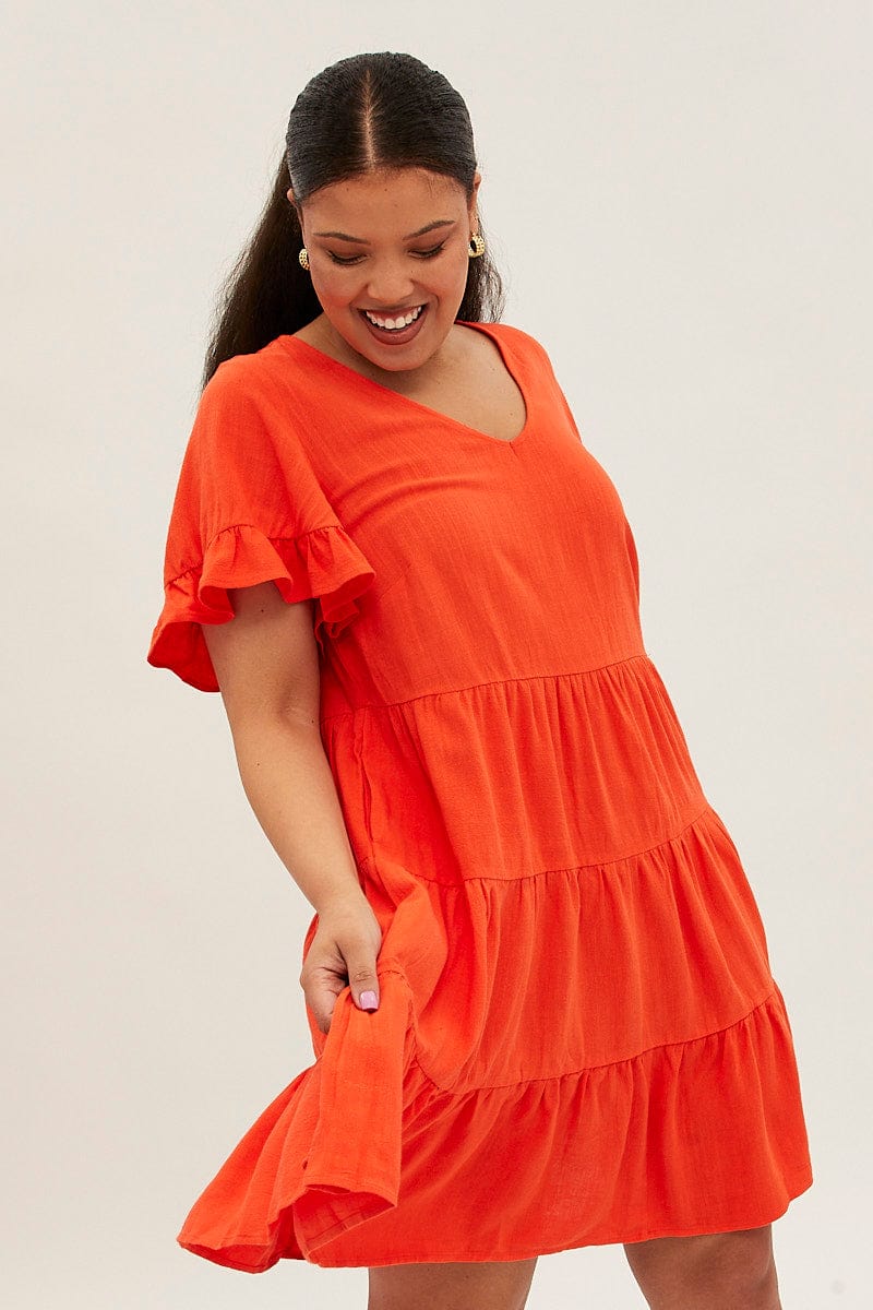 V neck shop smock dress