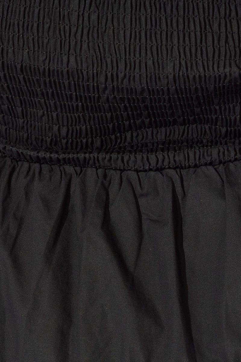 Black Mini Dress Off Shoulder Cotton Frilled for YouandAll Fashion