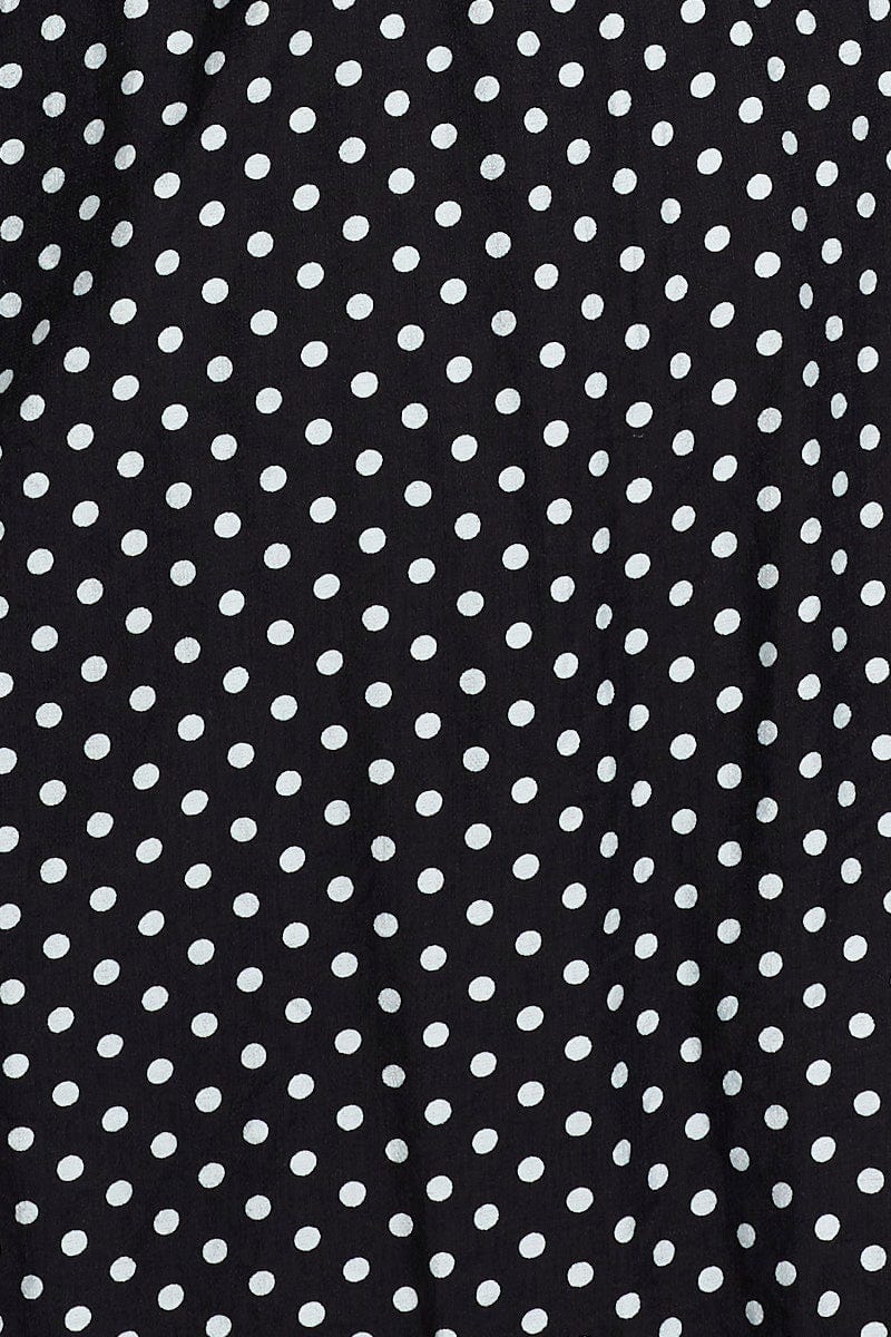 Polka Dot Skater Dress Square Neck Short Sleeve For Women By You And All