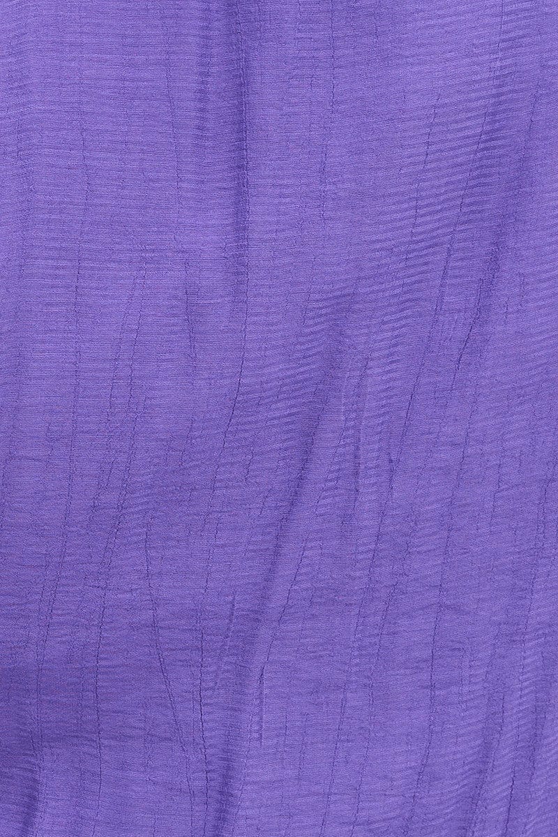 Purple Fit and Flare Dress Short Sleeve V-Neck for YouandAll Fashion