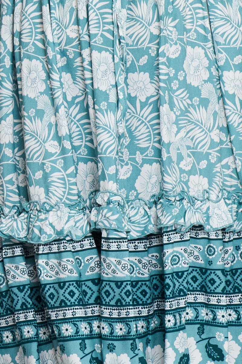 Boho Prt Plus Short Sleeve Tropical Boho Print Skater Dress For Women By You And All