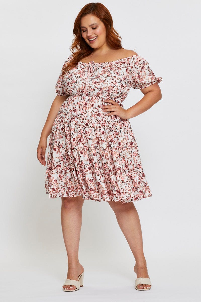 plus size off shoulder skater dress Plus Size - Mini Foxy Off Shoulder Skater Dress