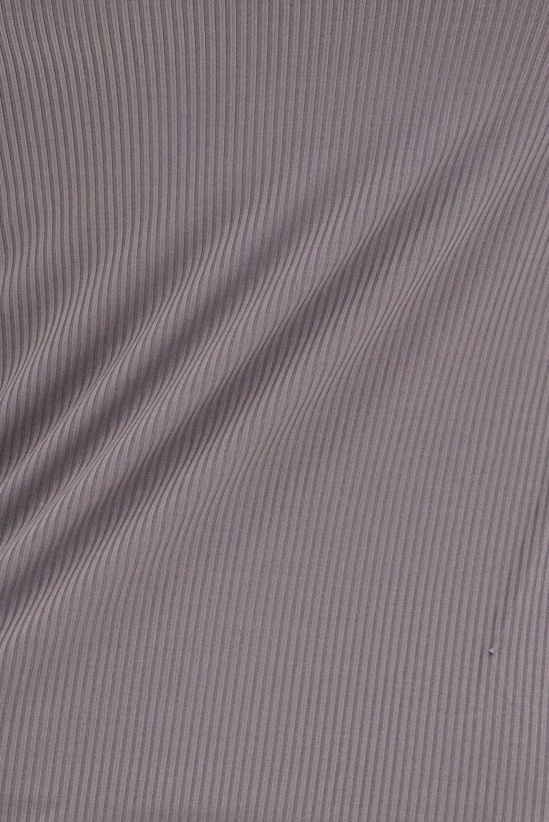 Gray Rib Grey Rib Jersey Midi Dress Tie Waist | You & All