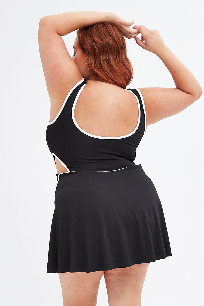 Black Tennis Dress With Shorts Inbuilt