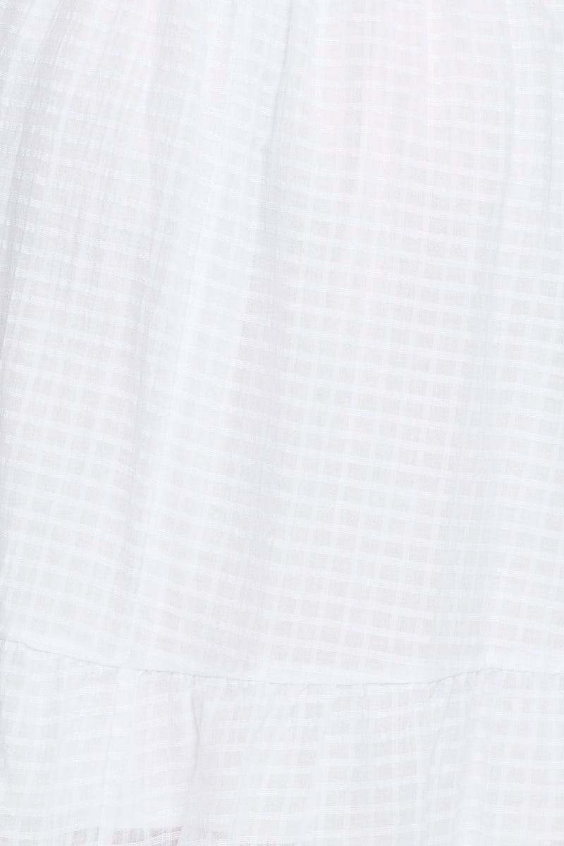 White Plus Textured Shirred Skater Dress For Women By You And All