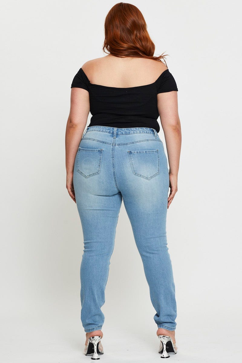 Blue Denim Jean High Rise Skinny For Women By You And All