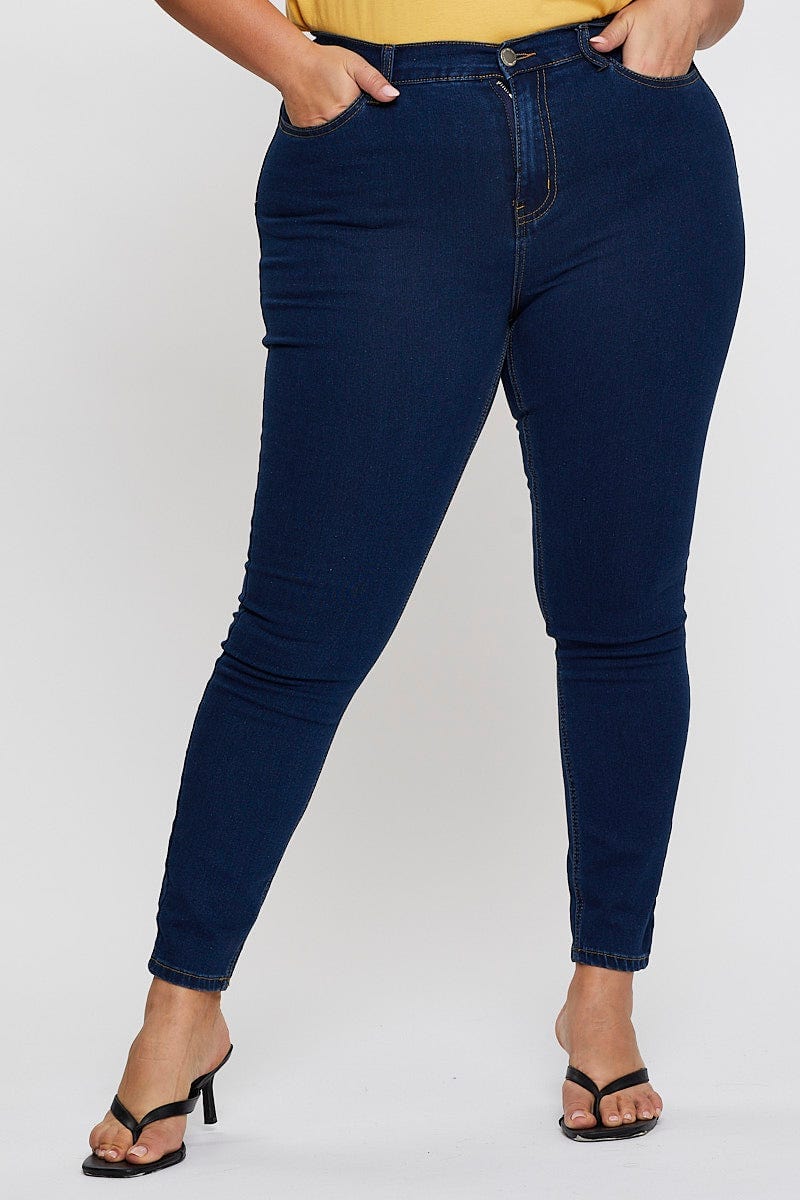 Blue Denim Jeggings High Rise For Women By You And All