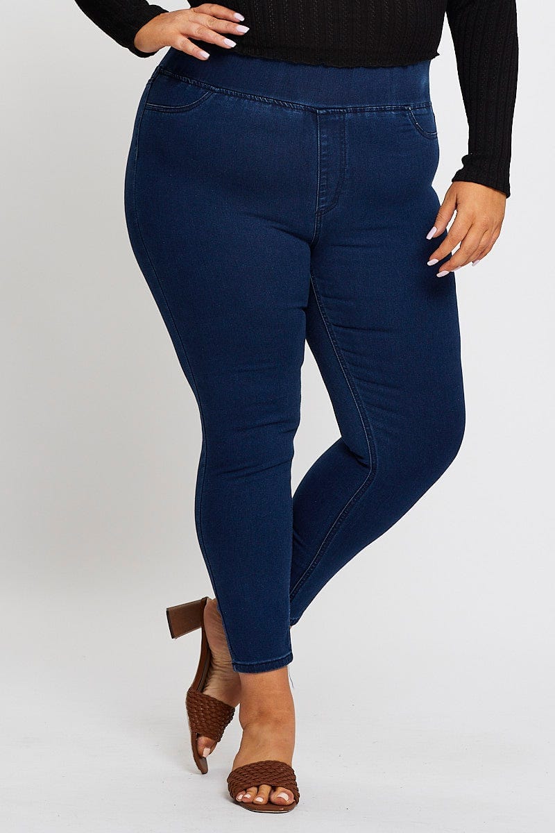 Dk Indigo High Rise Denim Jeggings For Women By You And All