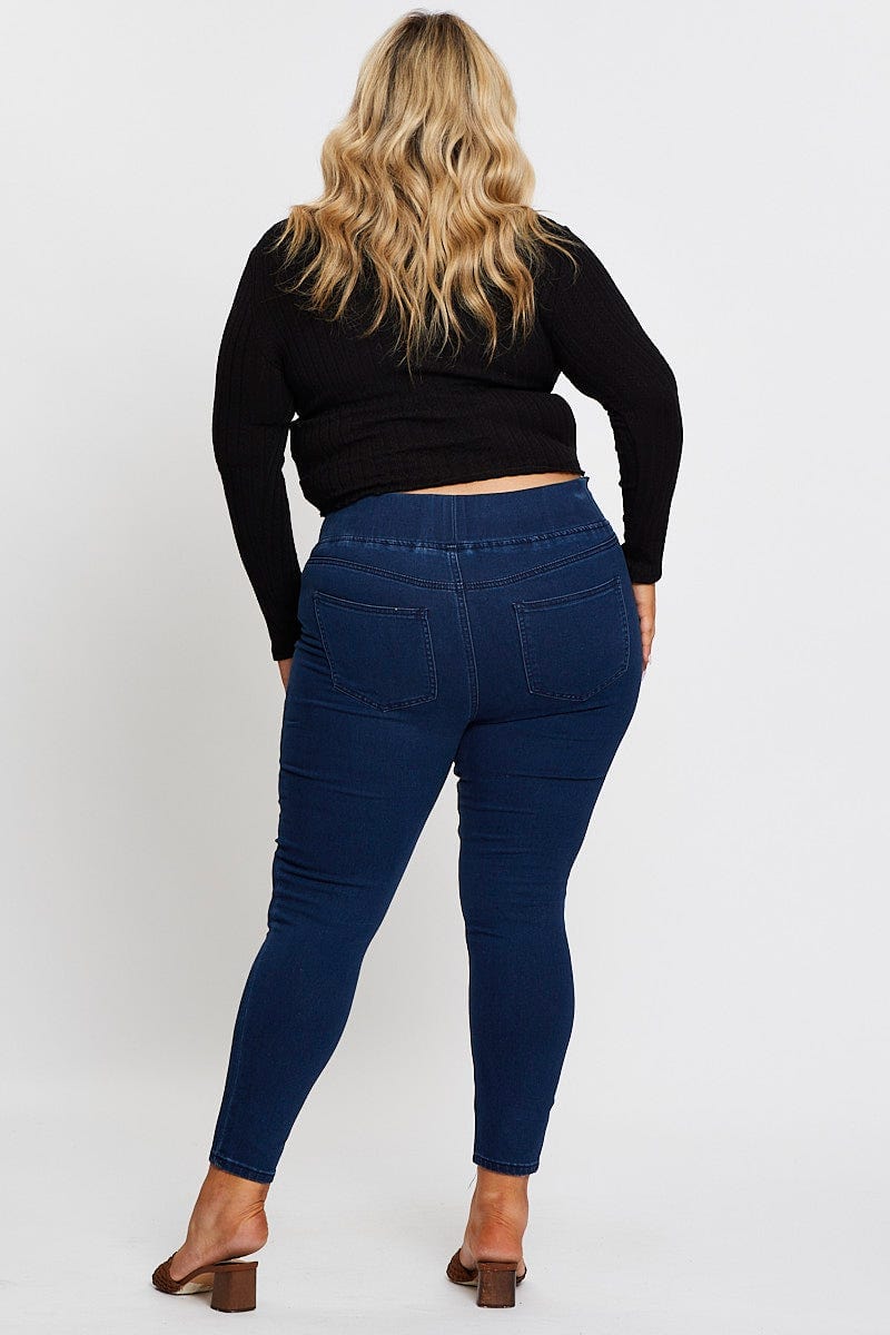 Dk Indigo High Rise Denim Jeggings For Women By You And All