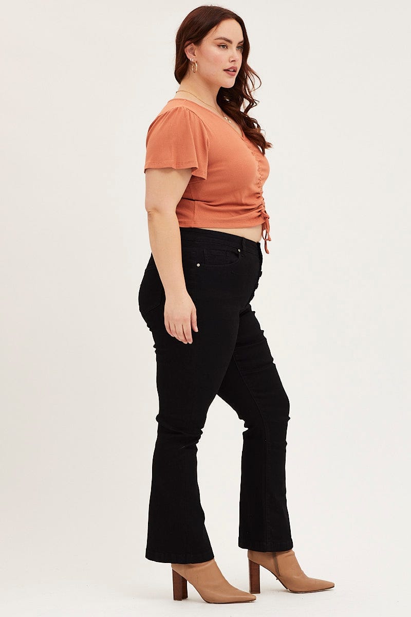 Black Denim Jean High Rise Flare For Women By You And All