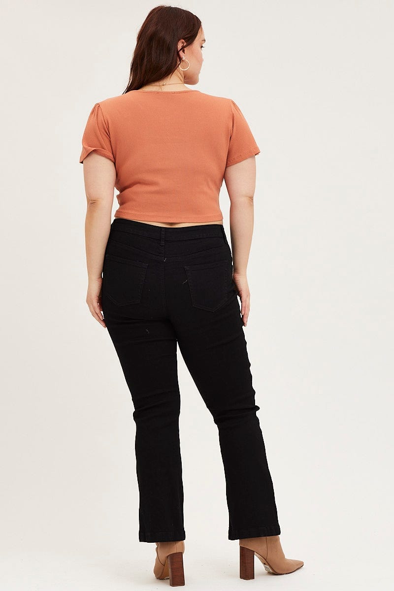 Black Denim Jean High Rise Flare For Women By You And All