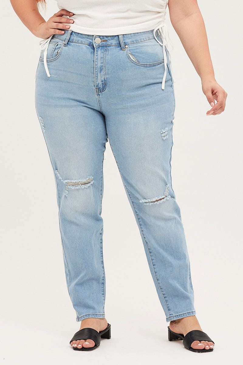 Blue Denim Mom Jean High Rise For Women By You And All