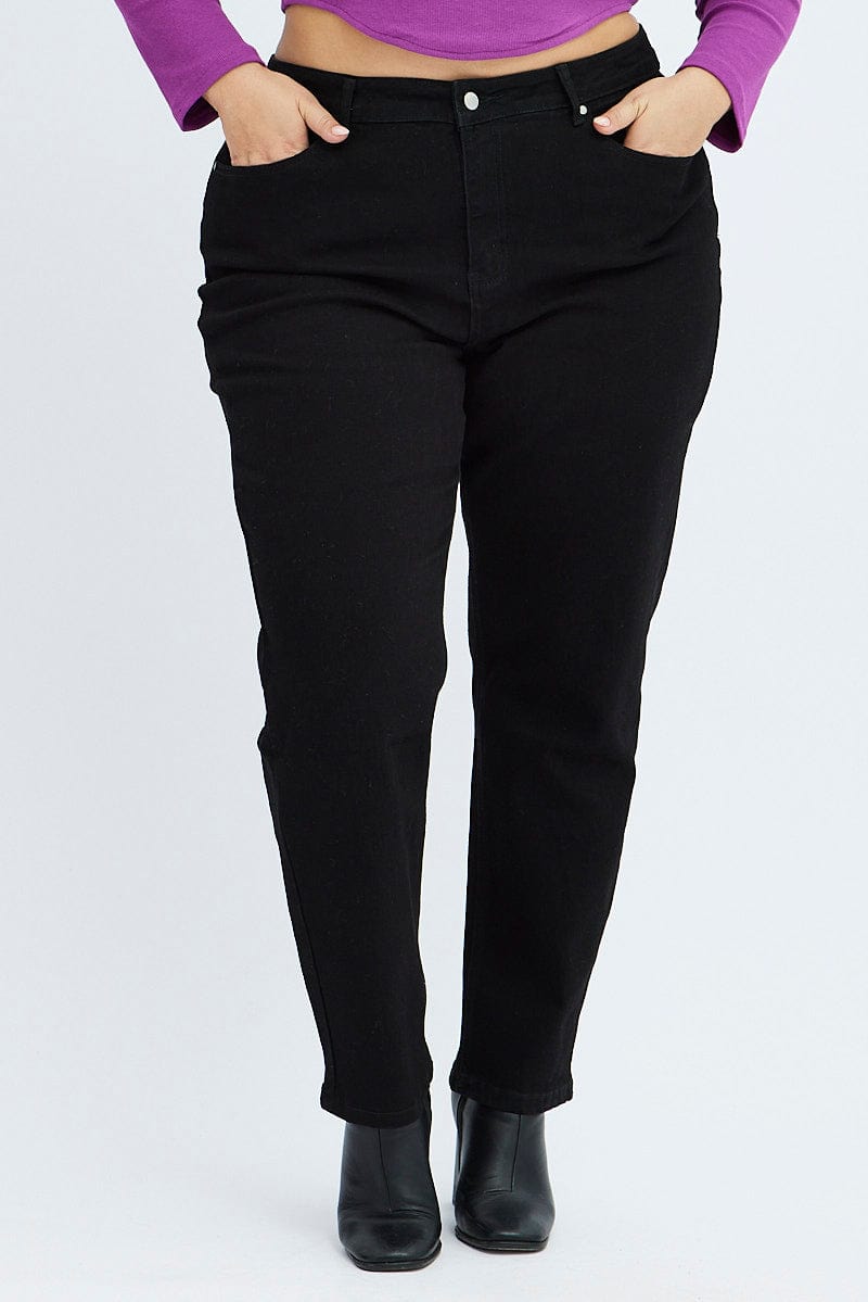 Black Mom Denim Jeans High rise for YouandAll Fashion