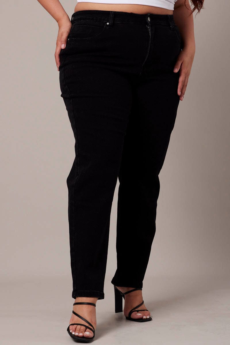 Black Mom Jeans High Rise for YouandAll Fashion