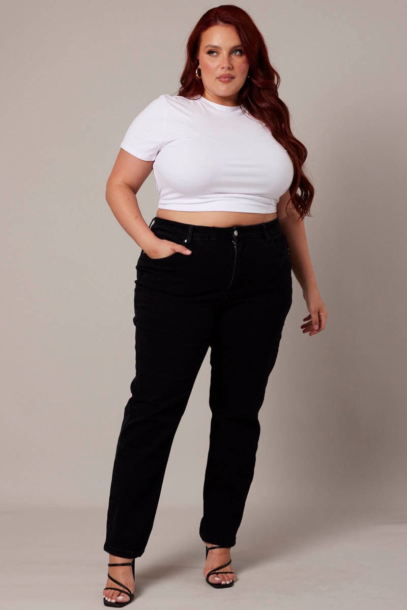 Jeans Plus Size Black Sequin Top Yours Clothing Plus Size Long