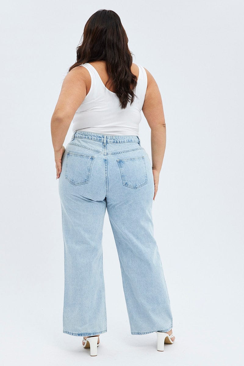 Denim Wide Leg Denim Jeans High rise for YouandAll Fashion