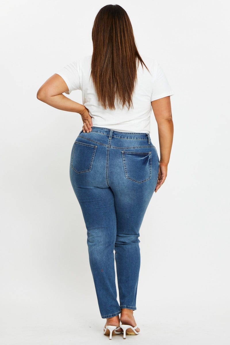 Blue Denim Jean High Rise Skinny For Women By You And All