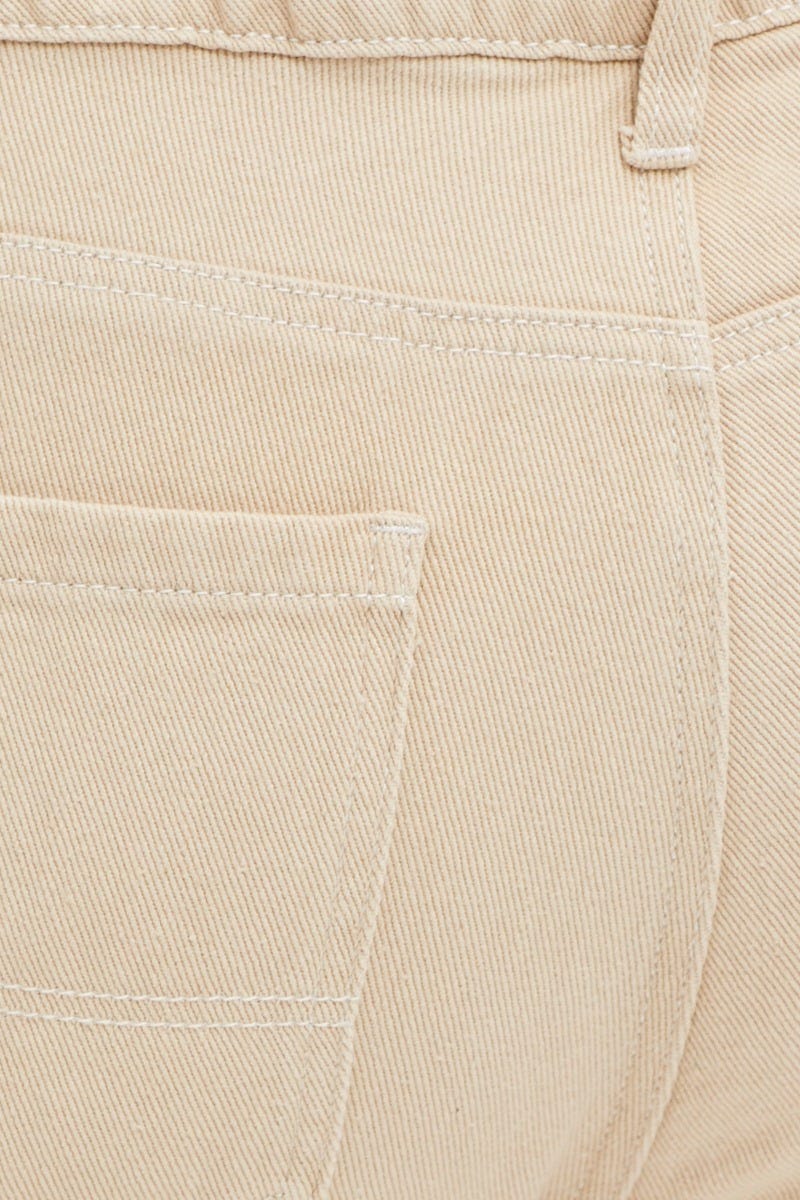 Beige High Rise Carpenter Denim Jean For Women By You And All