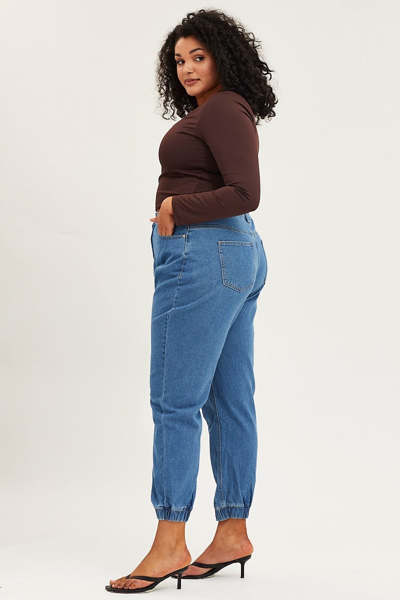 Denim Denim Jean High Rise Track For Women By You And All