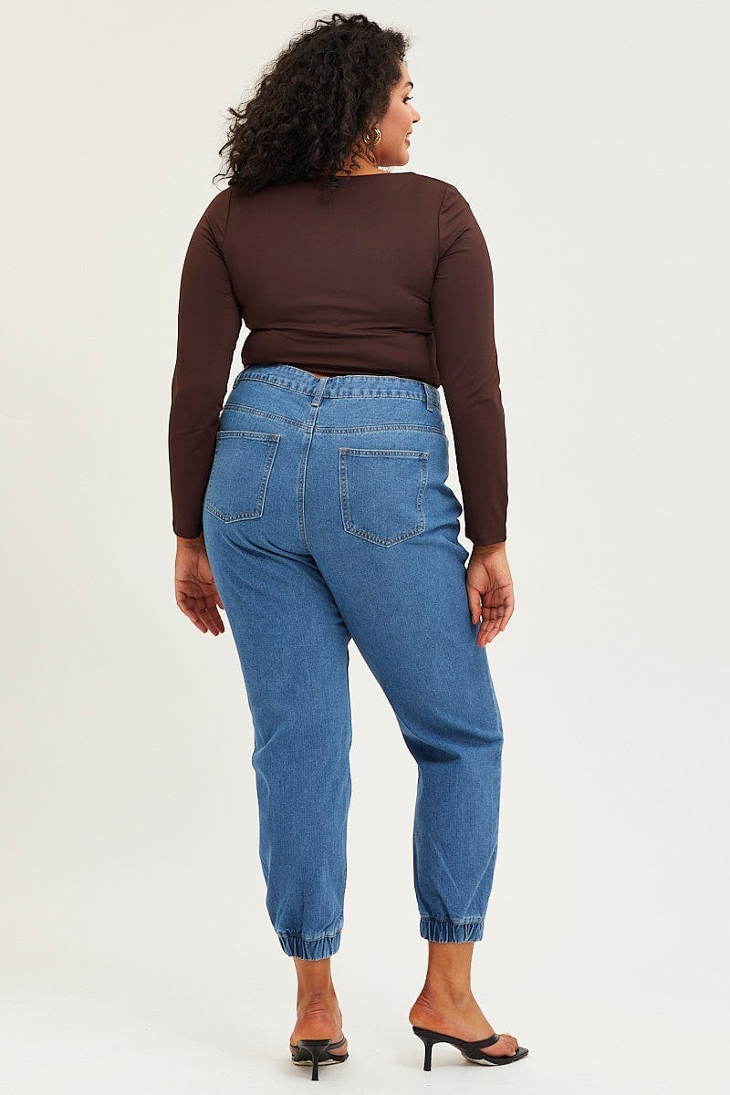 Denim Denim Jean High Rise Track For Women By You And All