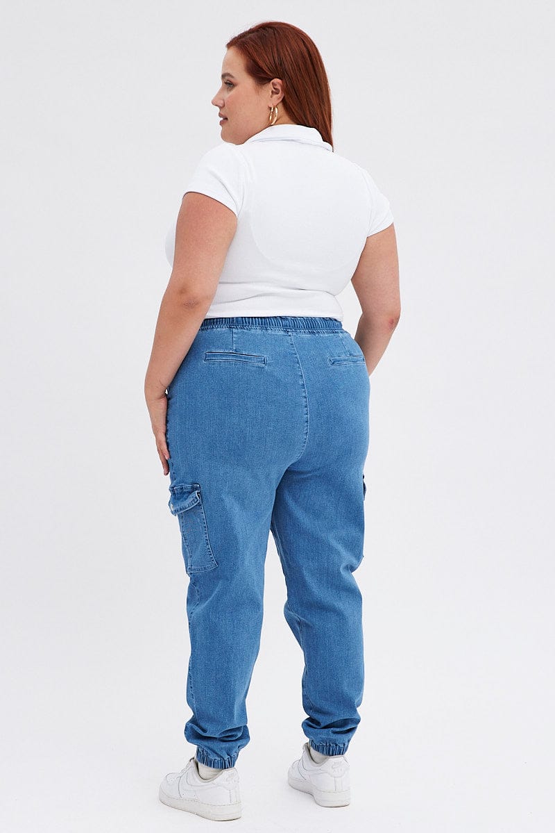 Denim Cargo Denim Jeans High rise for YouandAll Fashion
