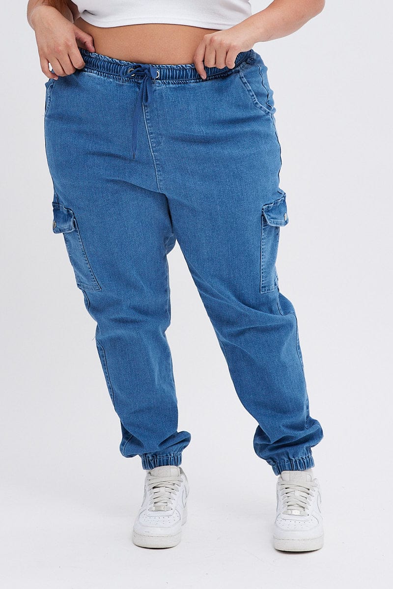 Denim Cargo Denim Jeans High rise for YouandAll Fashion