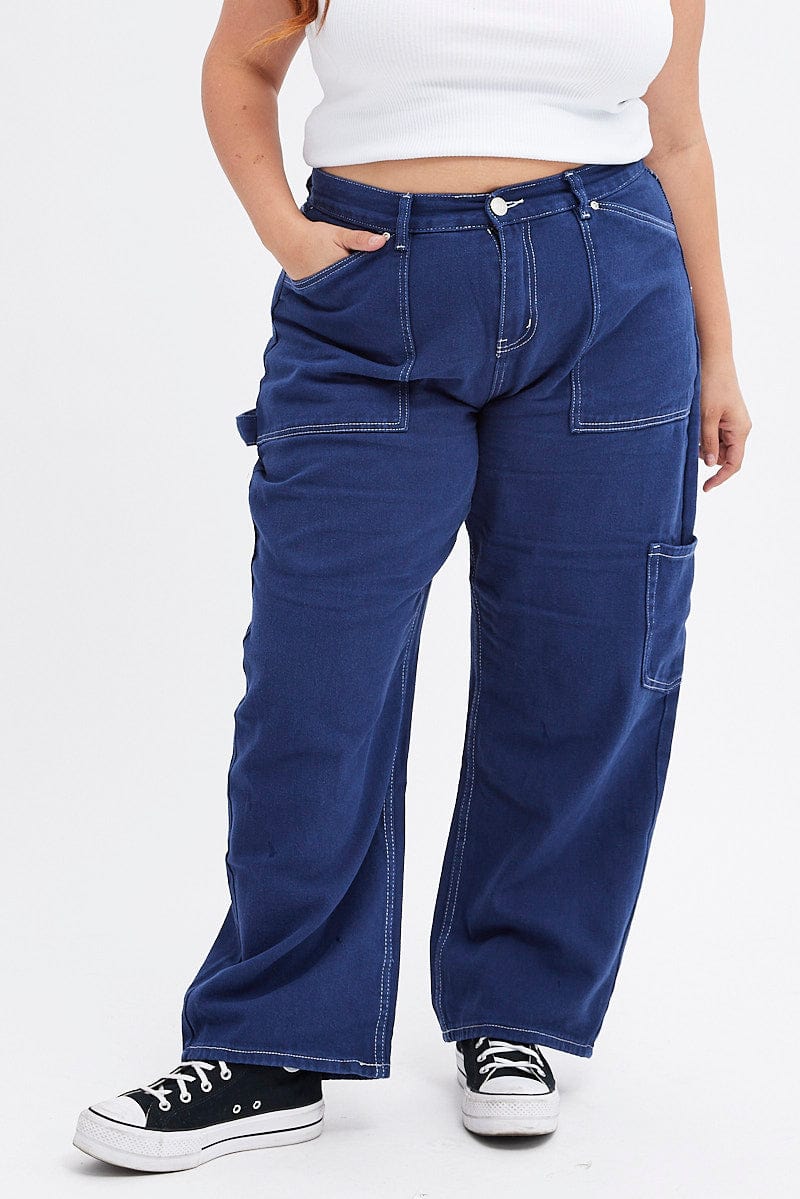 Blue Cargo Jeans Out Pocket | You & All