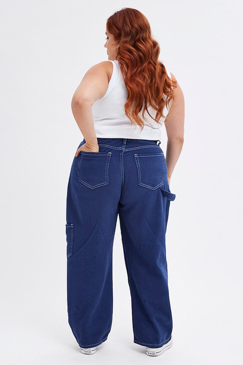 Blue Cargo Jeans Out Pocket for YouandAll Fashion