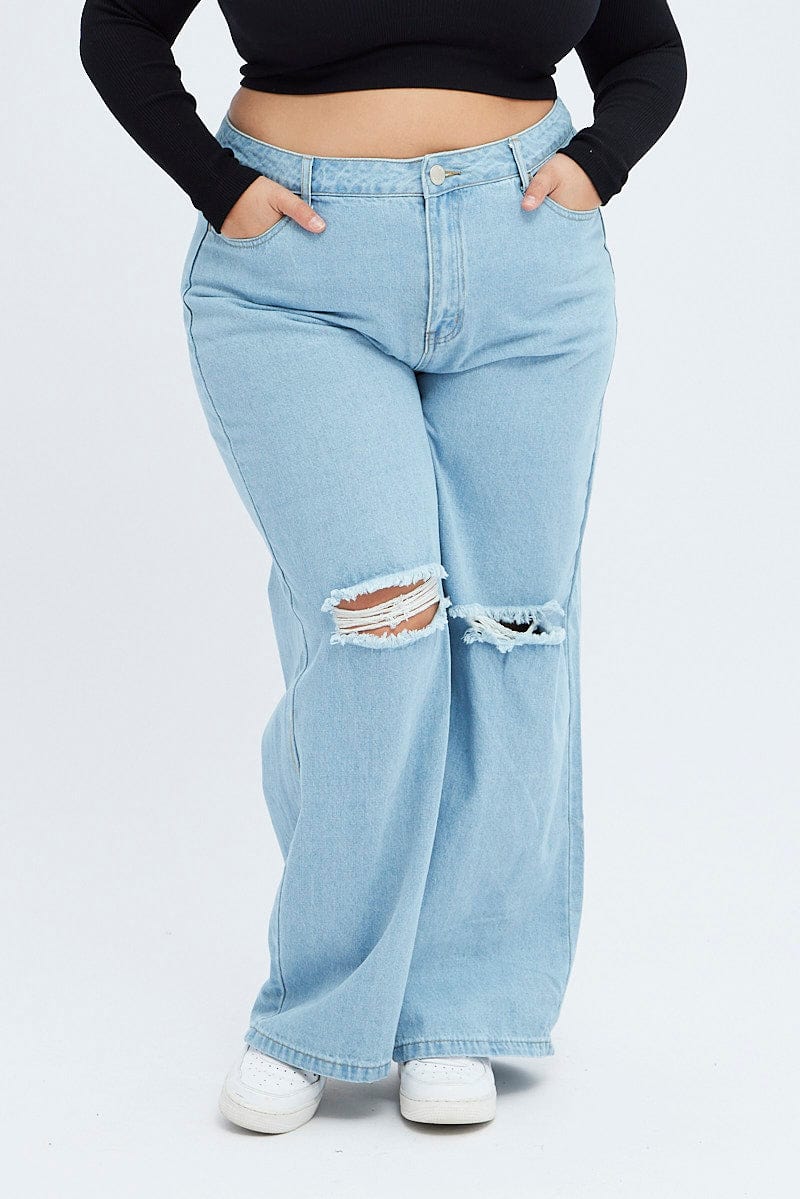 Denim Baggy Denim Jeans High rise for YouandAll Fashion