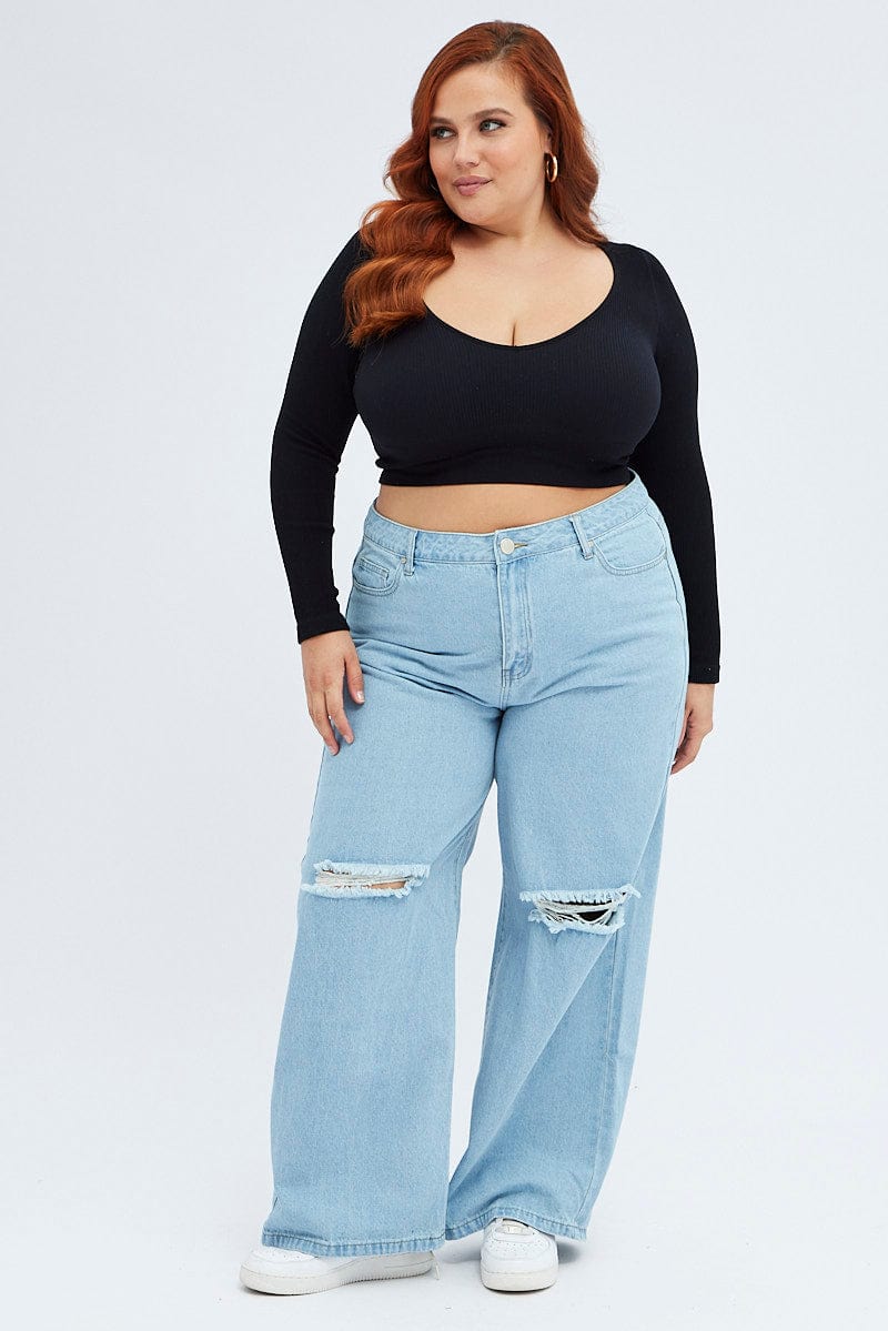 Denim Baggy Denim Jeans High Rise You All - Main Image