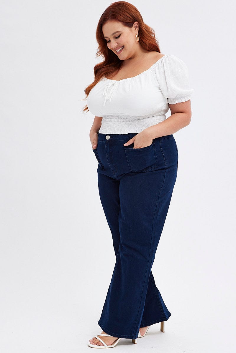 Denim Wide Leg Denim Jeans High rise for YouandAll Fashion