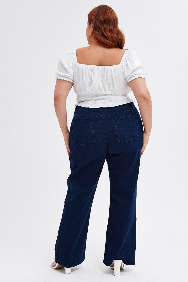 Denim Wide Leg Denim Jeans High rise for YouandAll Fashion