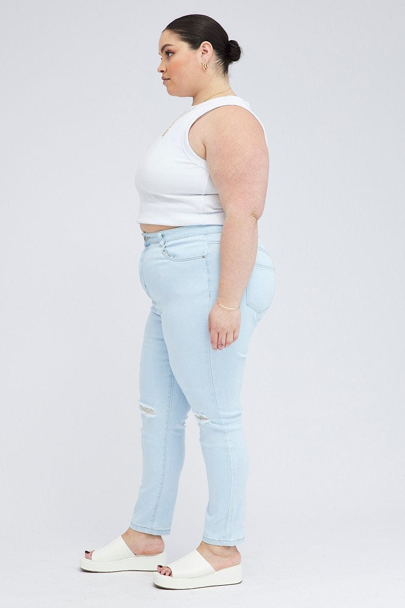 Denim Skinny Jeans High Rise for YouandAll Fashion