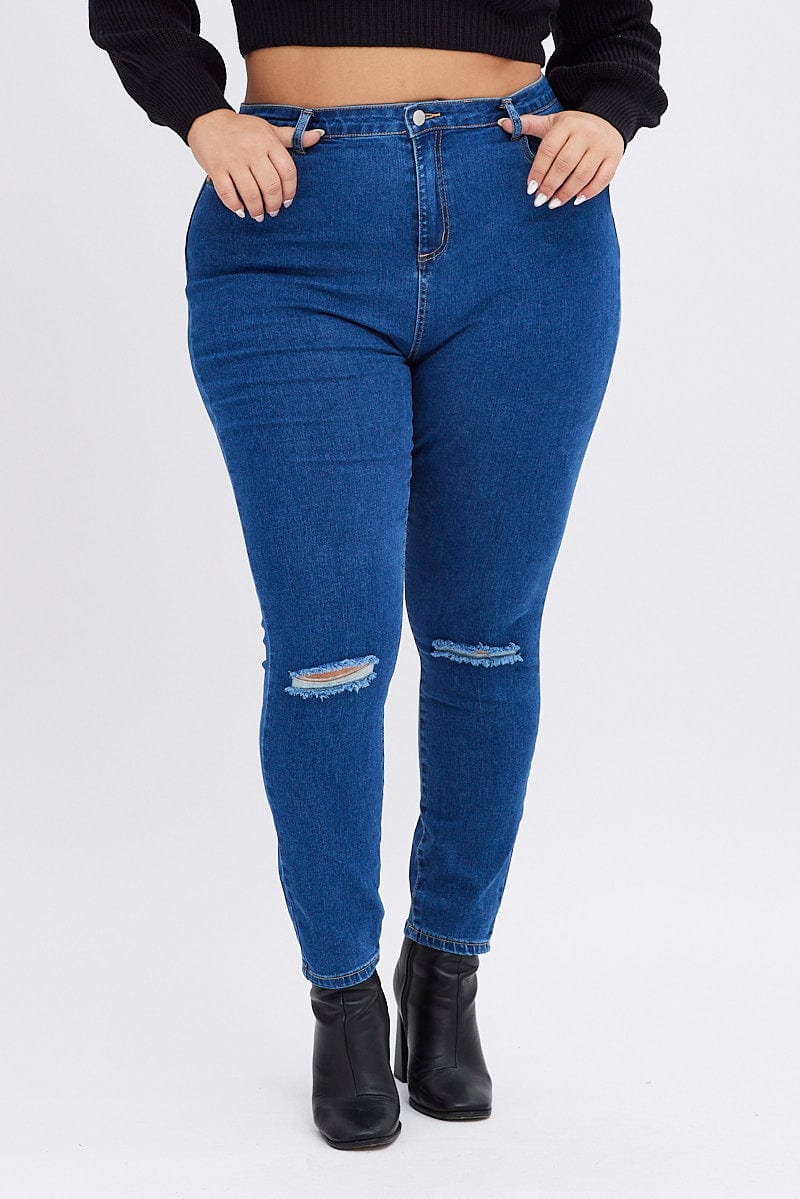 Denim Skinny Denim Jeans High rise for YouandAll Fashion